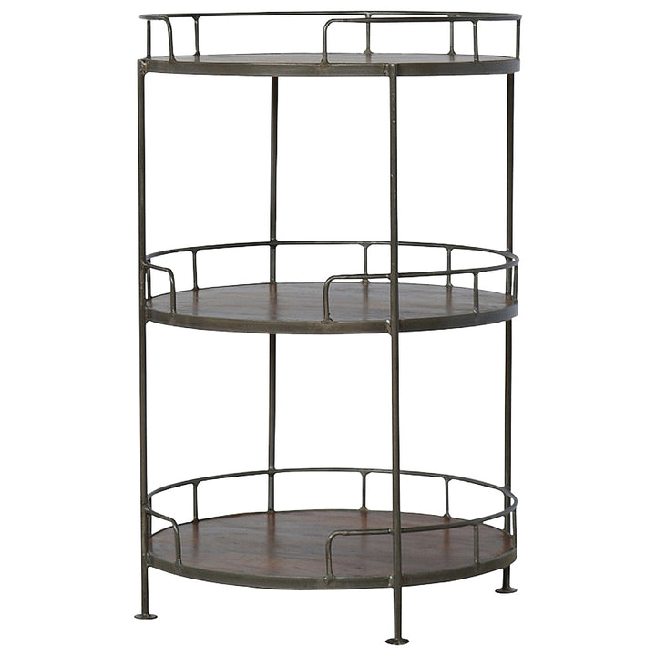 Industrial Round Butler Tray Table-5