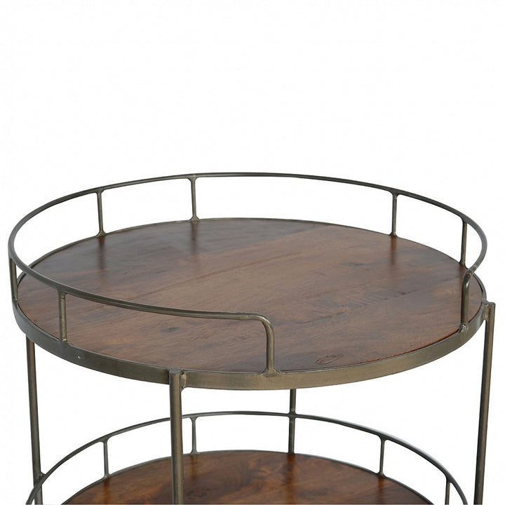Industrial Round Butler Tray Table-7