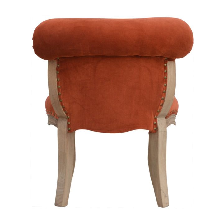 Brick Red Velvet Studded Chair-11