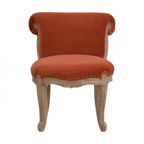 Brick Red Velvet Studded Chair-12