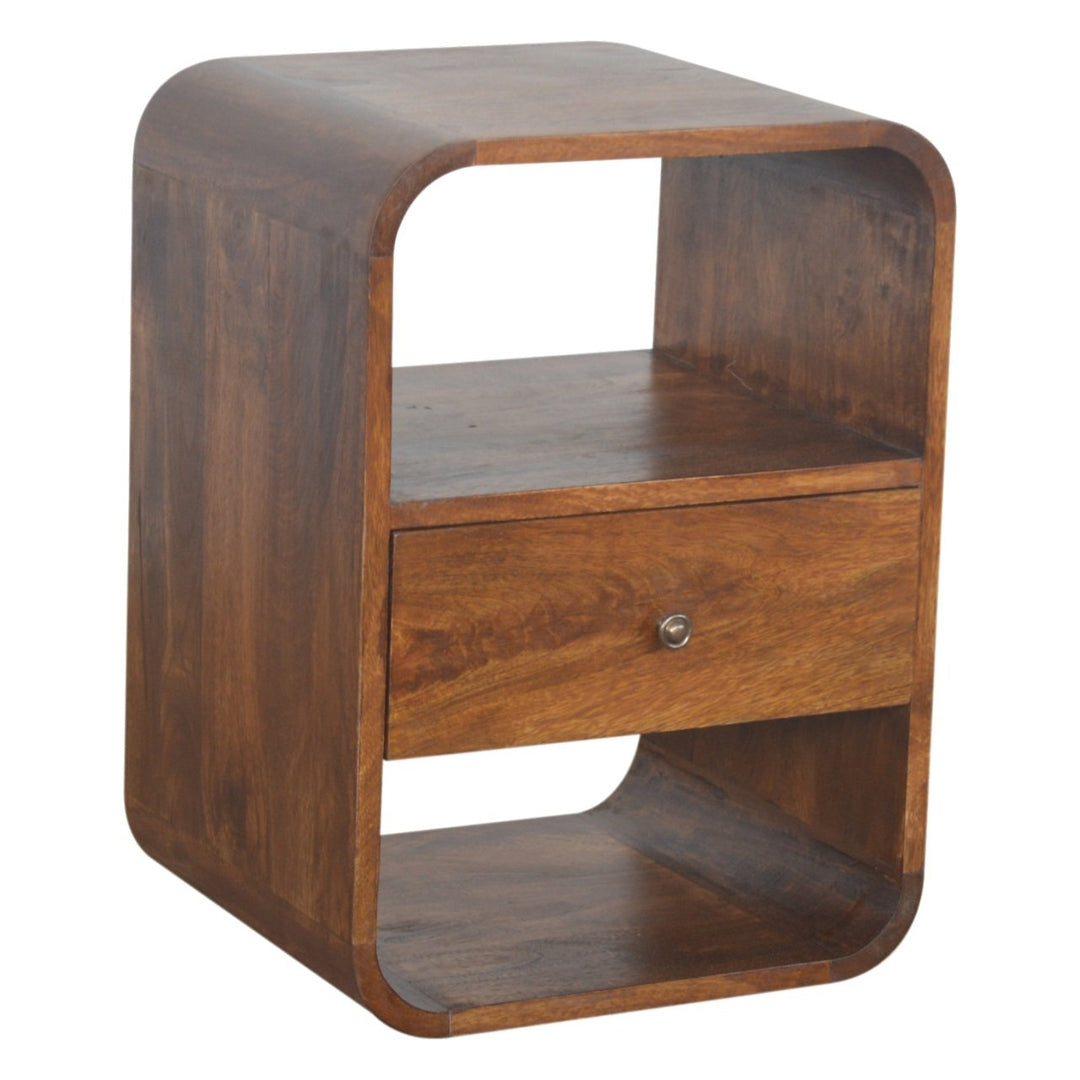 Chestnut Curved Edge Bedside dropshipping