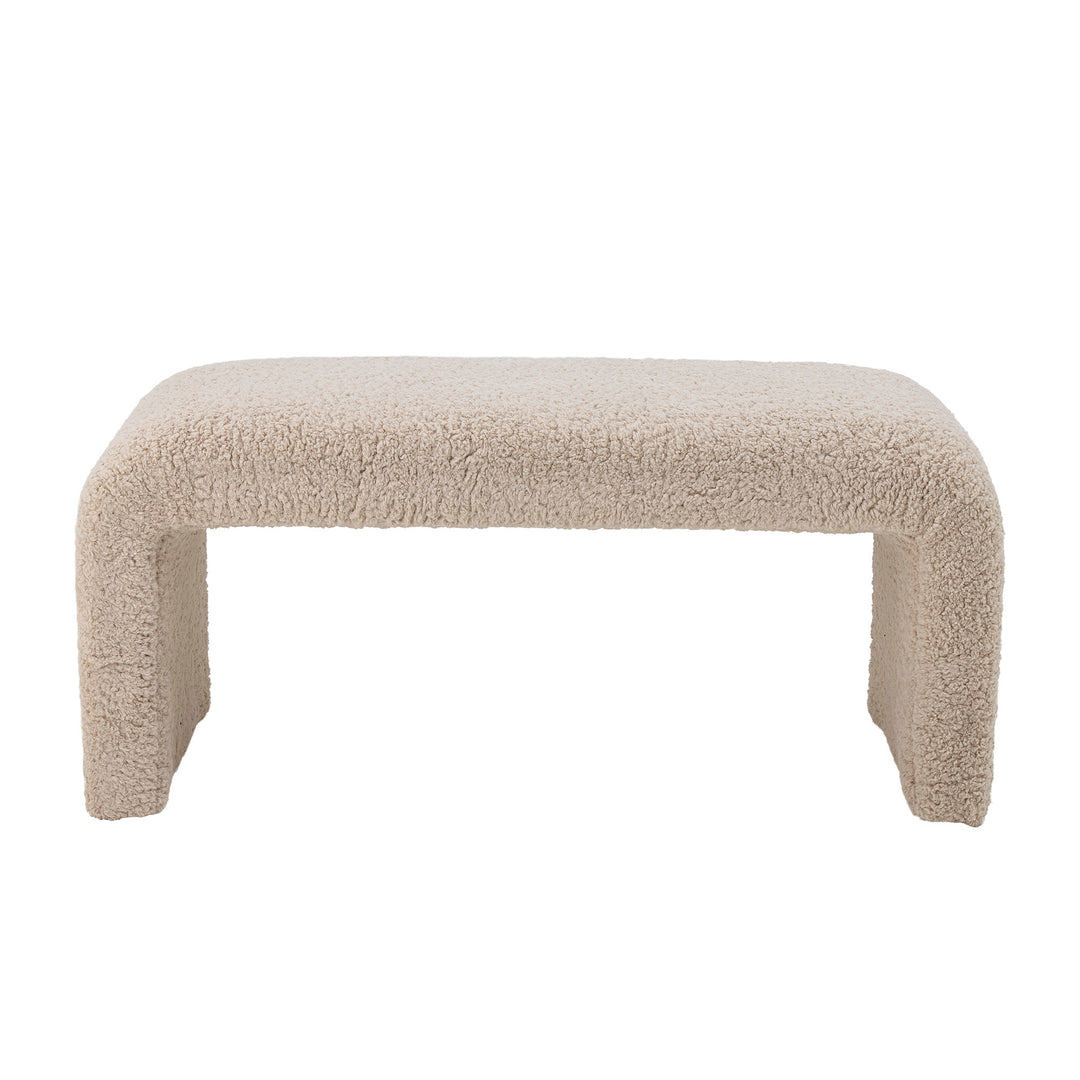 Bloomingville Bobbie – ljus sittbänk klädd i polyesterbouclé