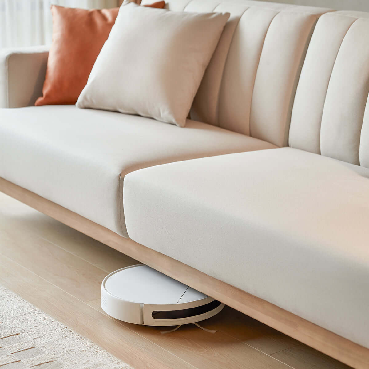 Sunrise Cream 4-seater Sofa with 3 Cushions Set-2