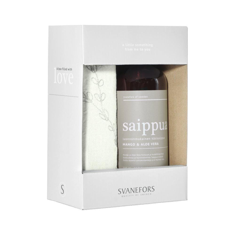 Svanefors Tvål & Handduk A box with Love Saippua & Amie Vit SKU SVA-1409-89-002 EAN 7332623414586