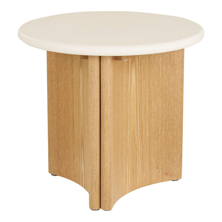 House Nordic Motril sidobord Ø50 cm, vitt och natur