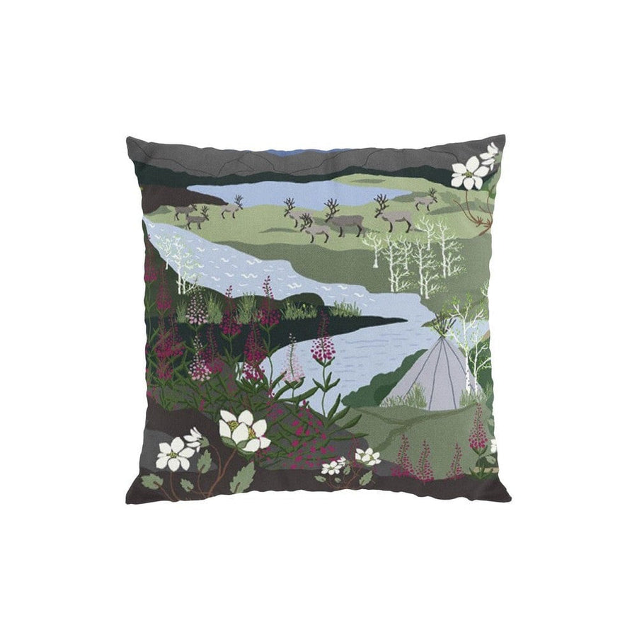 Arvidssons Textil Fjällvandring kuddfodral i grön/blå