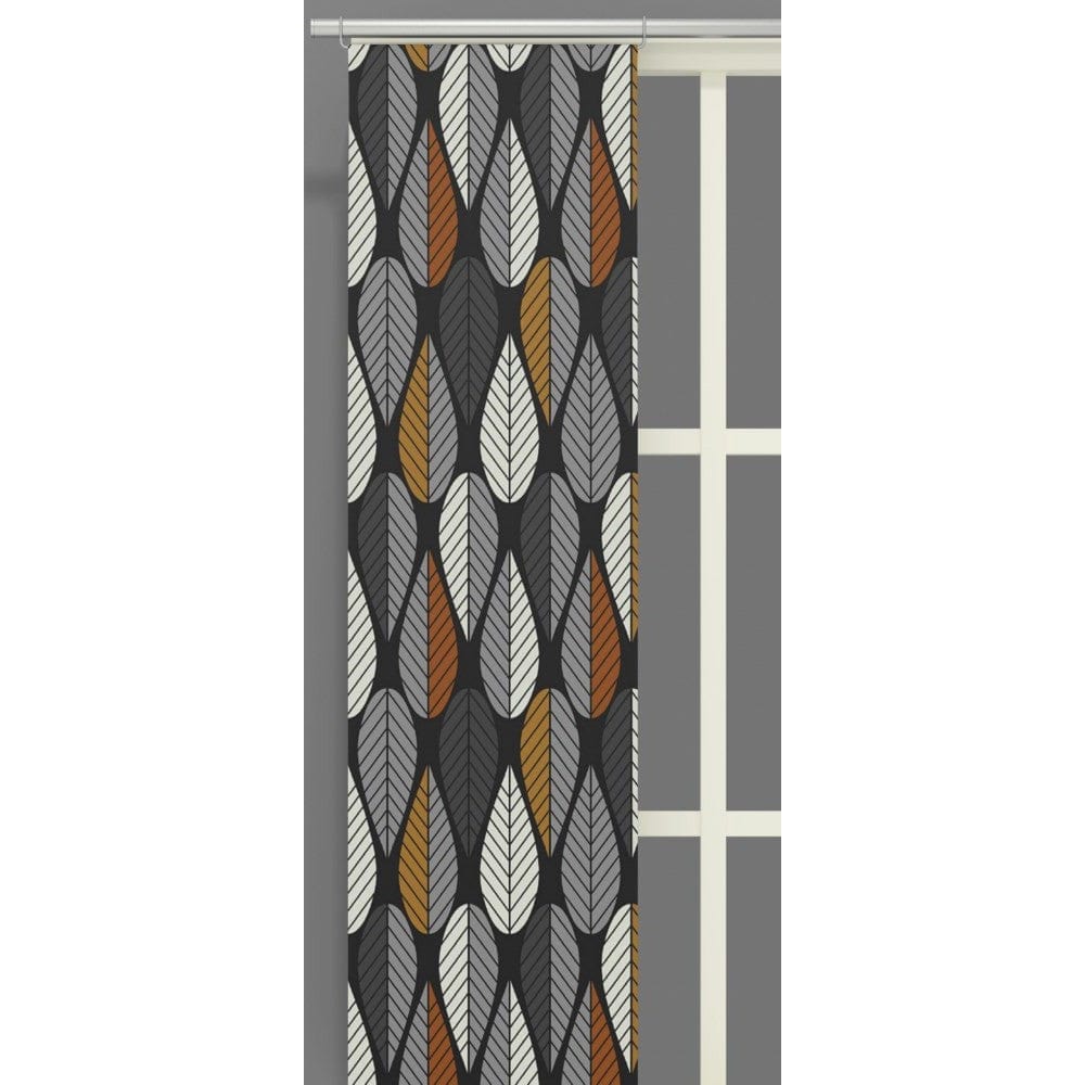 Arvidssons Textil Panelgardin Blader 2-pack Svart / Orange SKU ARV-2336-09-02-51 EAN 7394094234537
