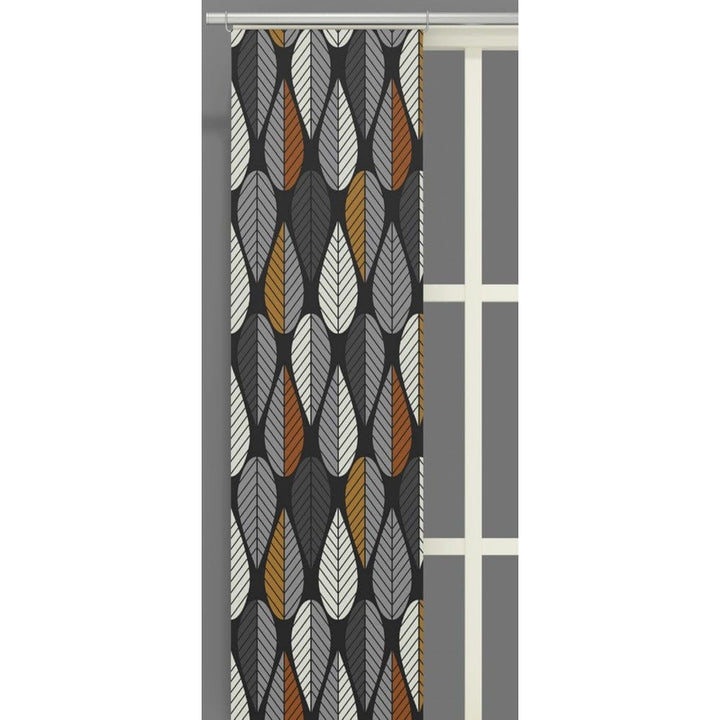 Arvidssons Textil Panelgardin Blader 2-pack Svart / Orange SKU ARV-2336-09-02-51 EAN 7394094234537