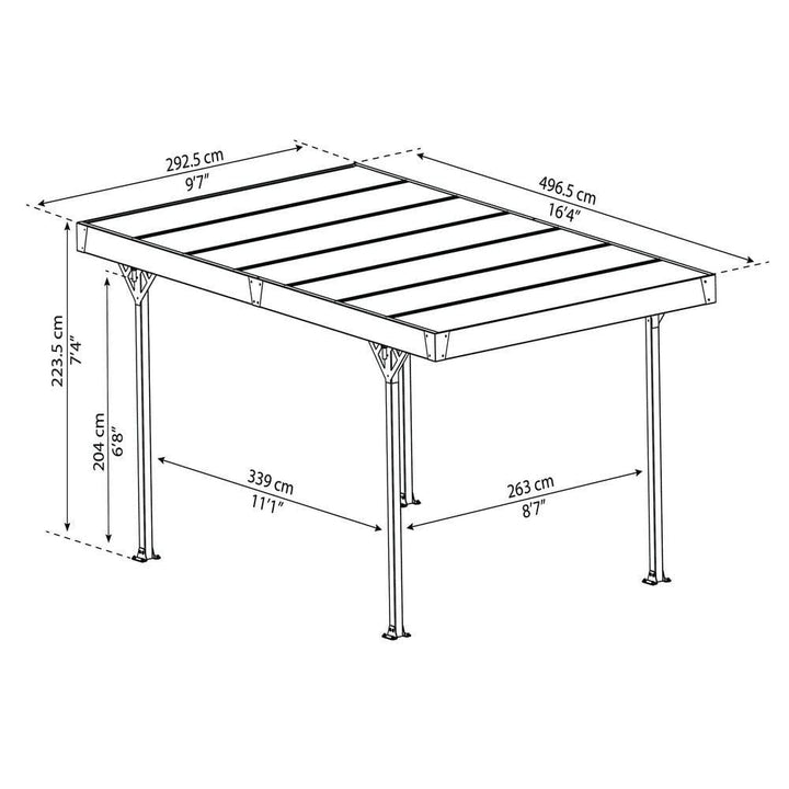 Canopia Carport Palma 5000 SKU NSH-540-172 EAN 7290108136418