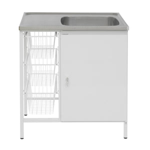 Contura Steel Tvättbänk CAB 8 Vit Tvättlåda höger utan kranhål SKU CON-407580 EAN