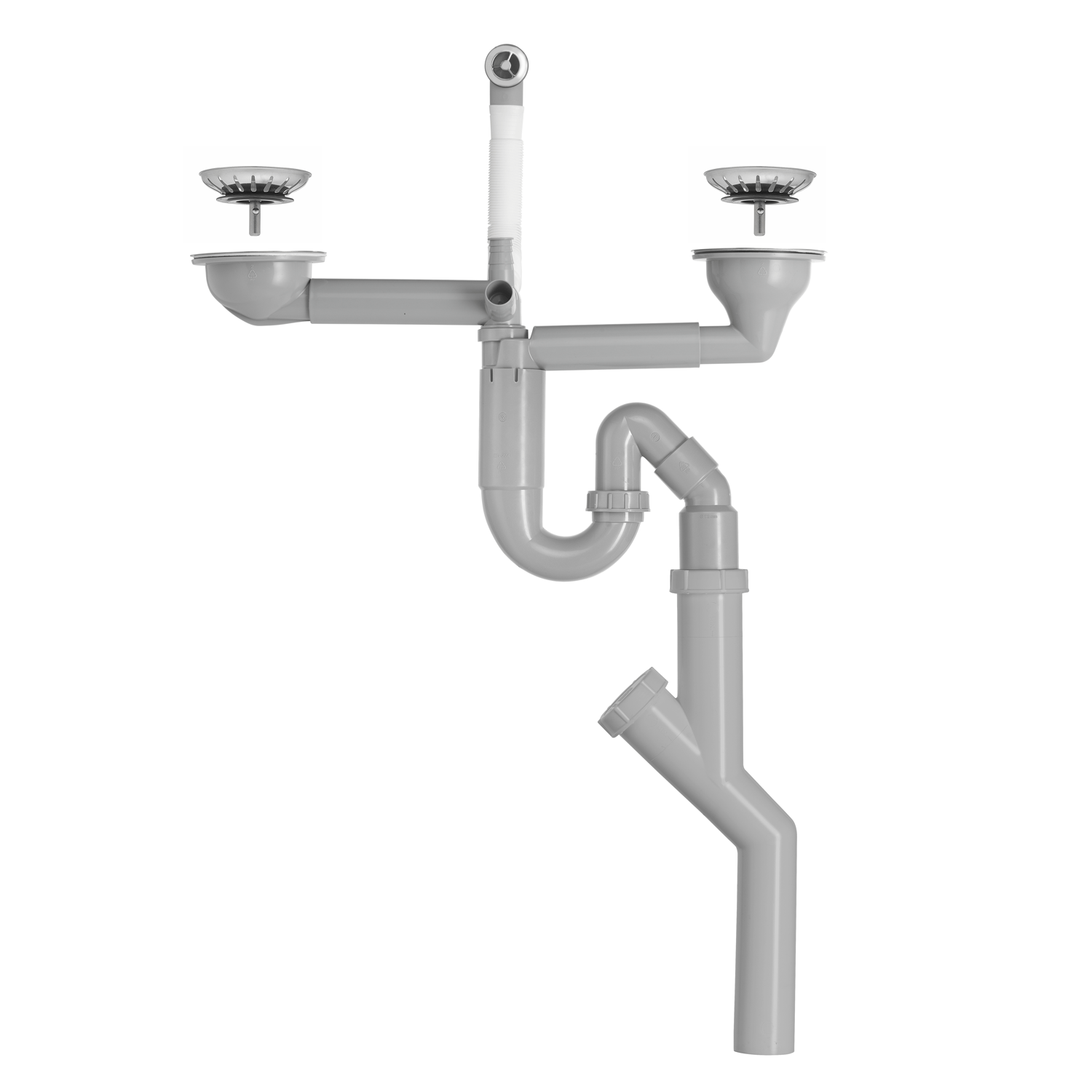 Contura Steel Vattenlås för dubbellåda med korgventil SKU CON-8966080 EAN