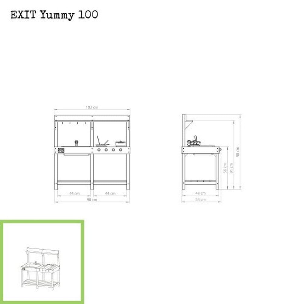 Exit Toys Leksakskök Yummy 100 Trä / Naturfärgad SKU EXI-51.10.10.00 EAN 8719874706278