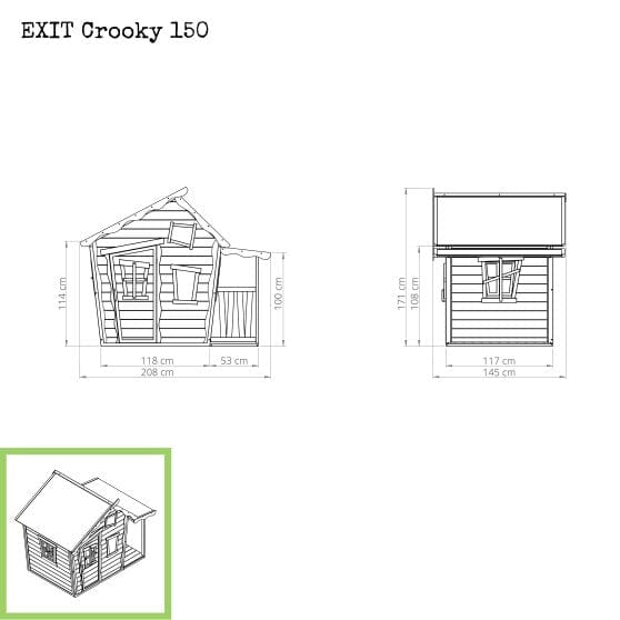 Exit Toys Lekstuga Crooky 150 Trä / Gråbeige SKU EXI-50.42.00.00 EAN 8718469466566