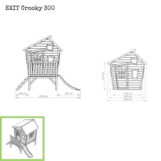 Exit Toys Lekstuga Crooky 300 Trä / Gråbeige SKU EXI-50.43.00.00 EAN 8718469466573