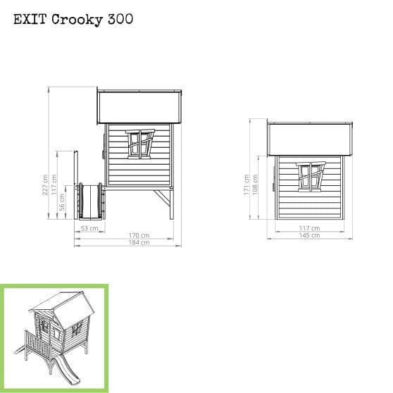 Exit Toys Lekstuga Crooky 300 Trä / Gråbeige SKU EXI-50.43.00.00 EAN 8718469466573