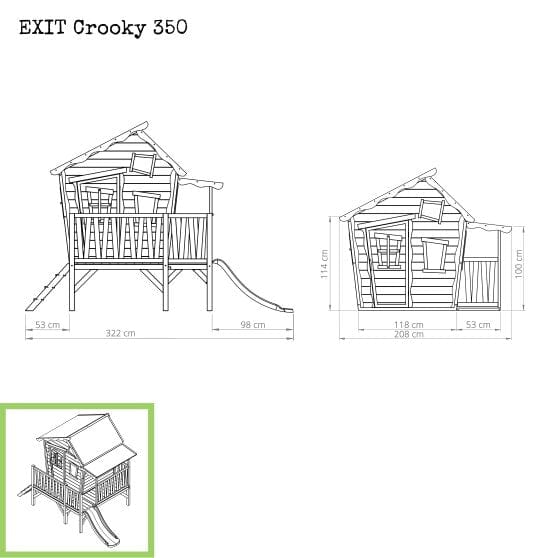 Exit Toys Lekstuga Crooky 350 Trä / Gråbeige SKU EXI-50.44.00.00 EAN 8718469466580