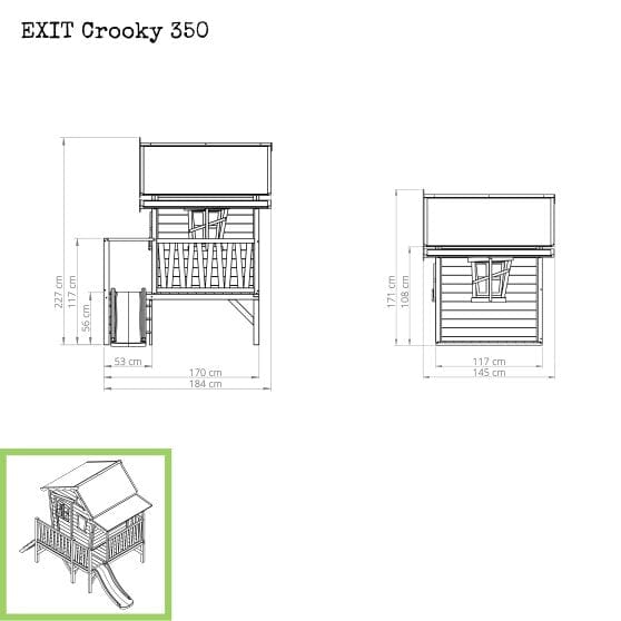 Exit Toys Lekstuga Crooky 350 Trä / Gråbeige SKU EXI-50.44.00.00 EAN 8718469466580