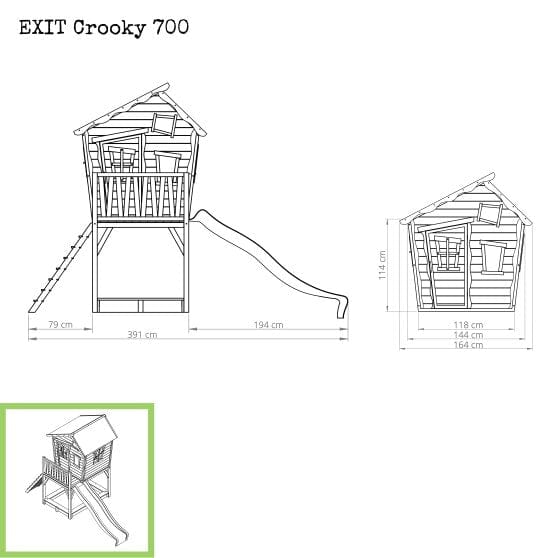 Exit Toys Lekstuga Crooky 700 Trä / Gråbeige SKU EXI-50.47.00.00 EAN 8717703021387