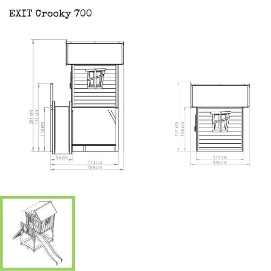 Exit Toys Lekstuga Crooky 700 Trä / Gråbeige SKU EXI-50.47.00.00 EAN 8717703021387