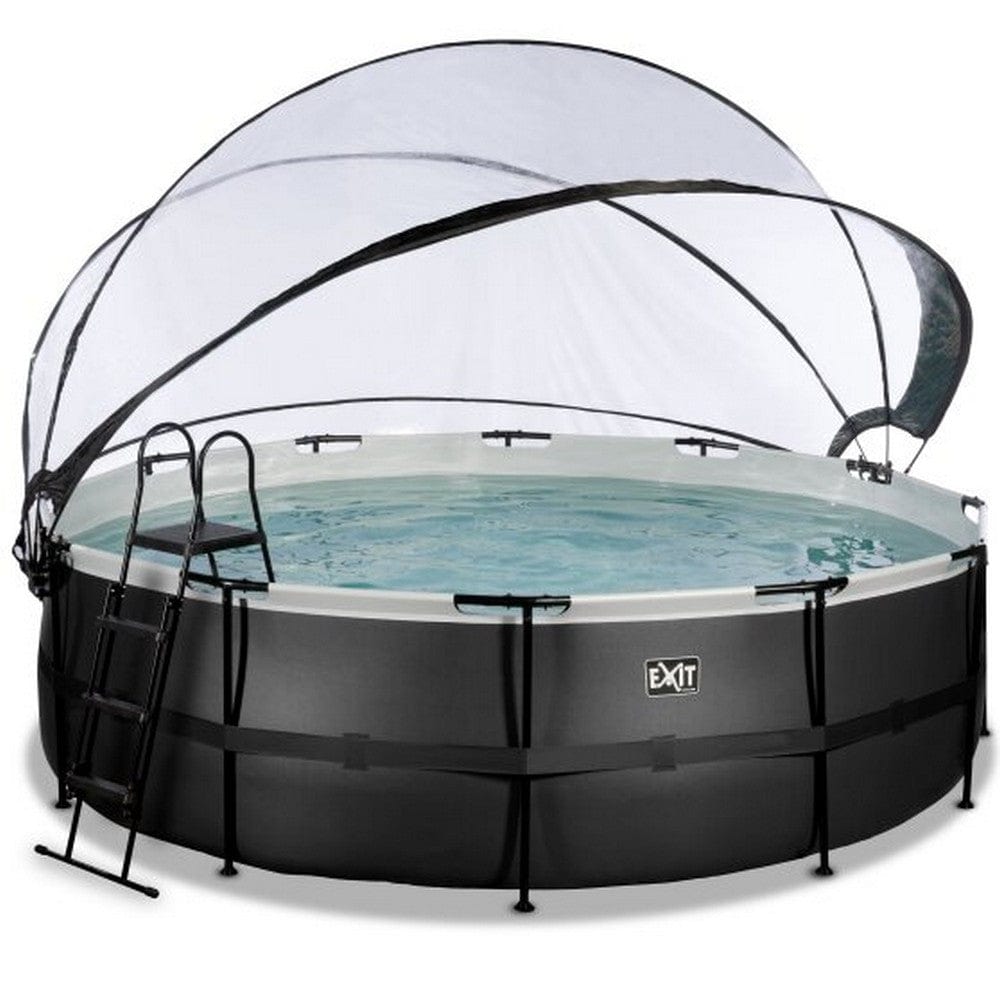 Exit Toys Pool Black Leather High Rund med Filterpump SKU EAN