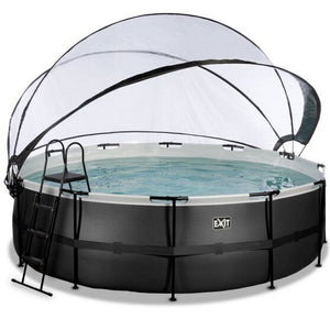 Exit Toys Pool Black Leather High Rund med Filterpump SKU EAN