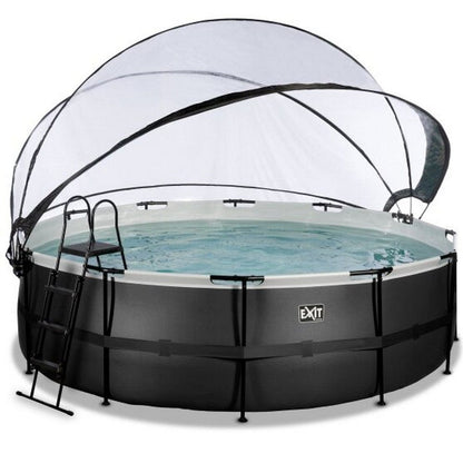 Exit Toys Pool Black Leather High Rund med Filterpump SKU EAN