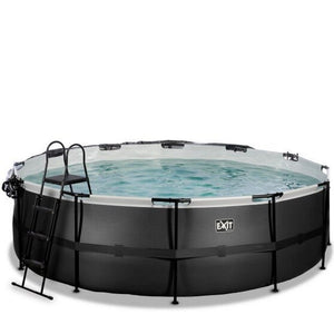 Exit Toys Pool Black Leather High Rund med Filterpump SKU EAN