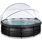 Exit Toys Pool Black Leather High Rund med Filterpump SKU EAN