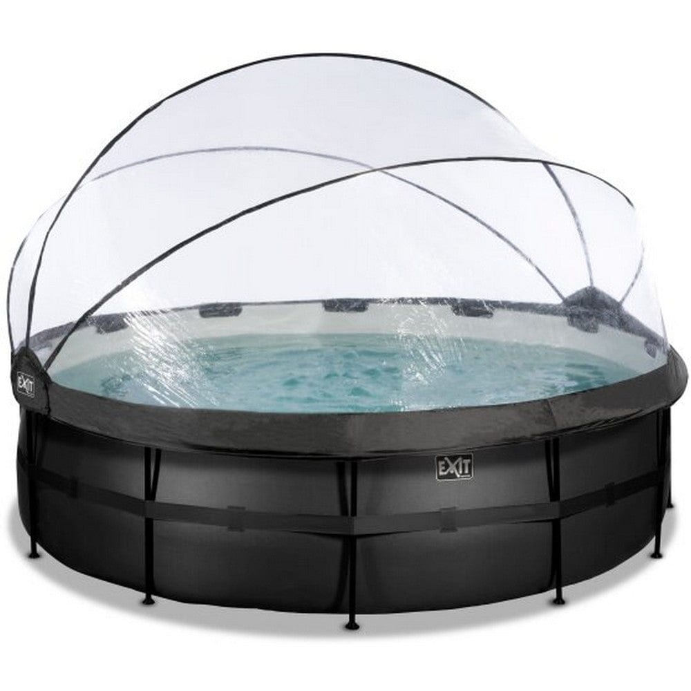 Exit Toys Pool Black Leather High Rund med Filterpump SKU EAN