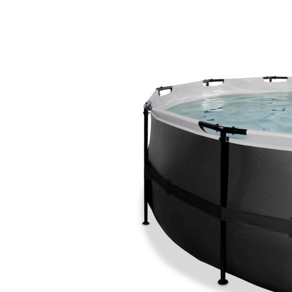 Exit Toys Pool Black Leather High Rund med Filterpump SKU EAN