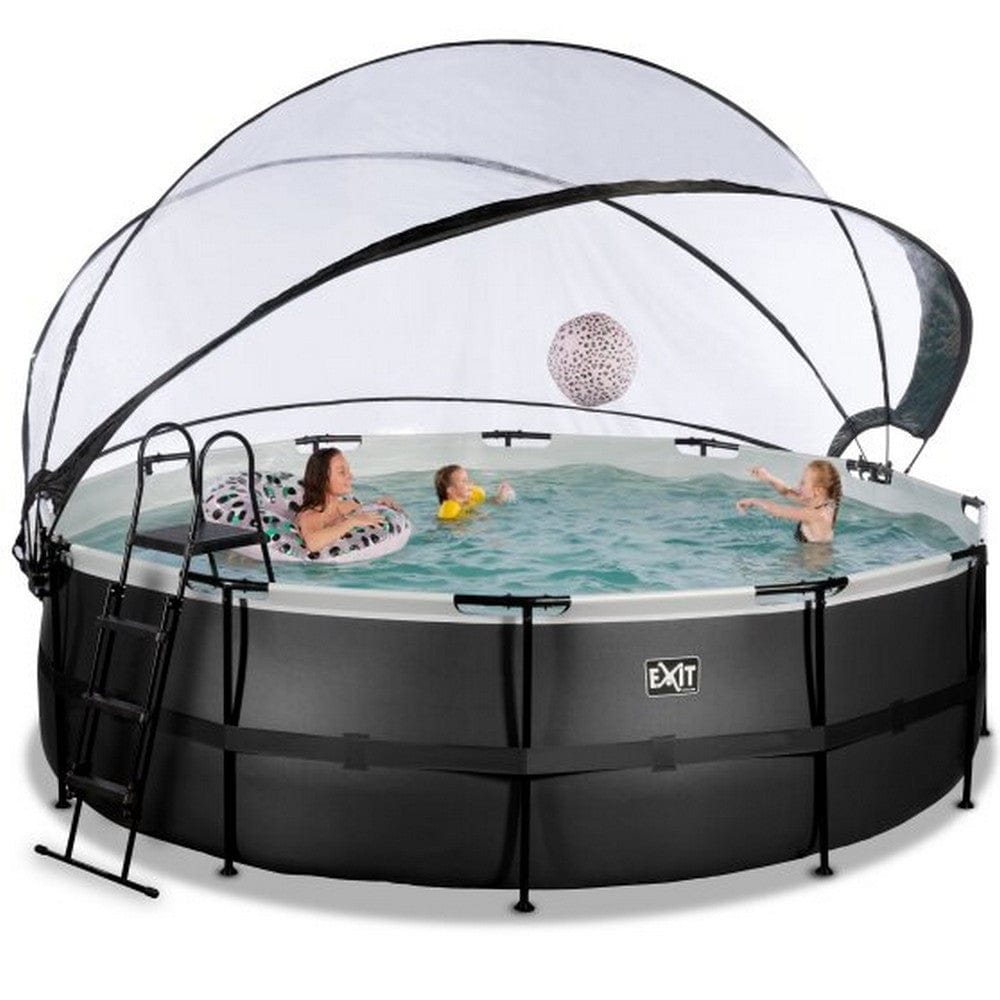 Exit Toys Pool Black Leather High Rund med Filterpump SKU EAN