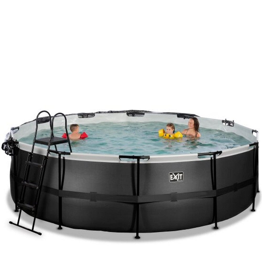 Exit Toys Pool Black Leather High Rund med Filterpump SKU EAN