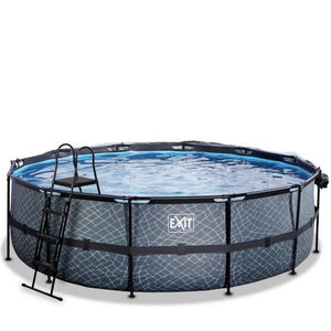 Exit Toys Pool Stone High Rund med Filterpump SKU EAN