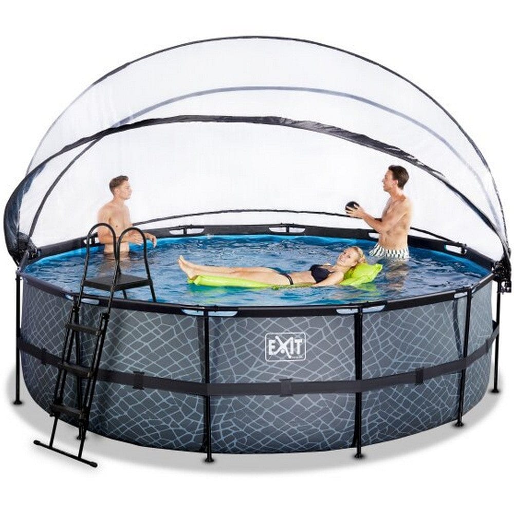 Exit Toys Pool Stone High Rund med Filterpump SKU EAN
