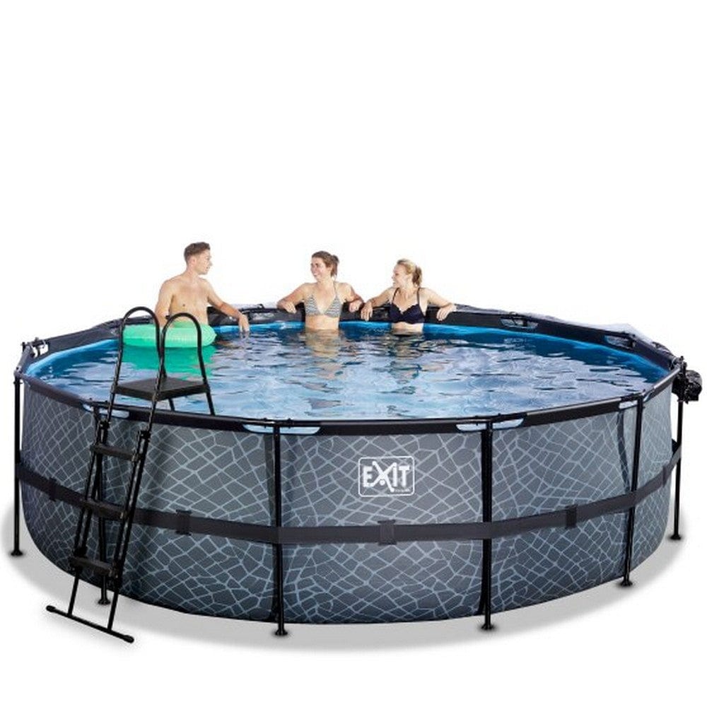 Exit Toys Pool Stone High Rund med Filterpump SKU EAN