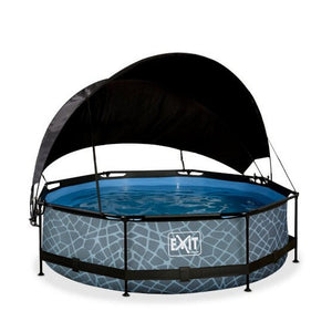 Exit Toys Pool Stone Rund med Filterpump + Solsegel SKU EAN