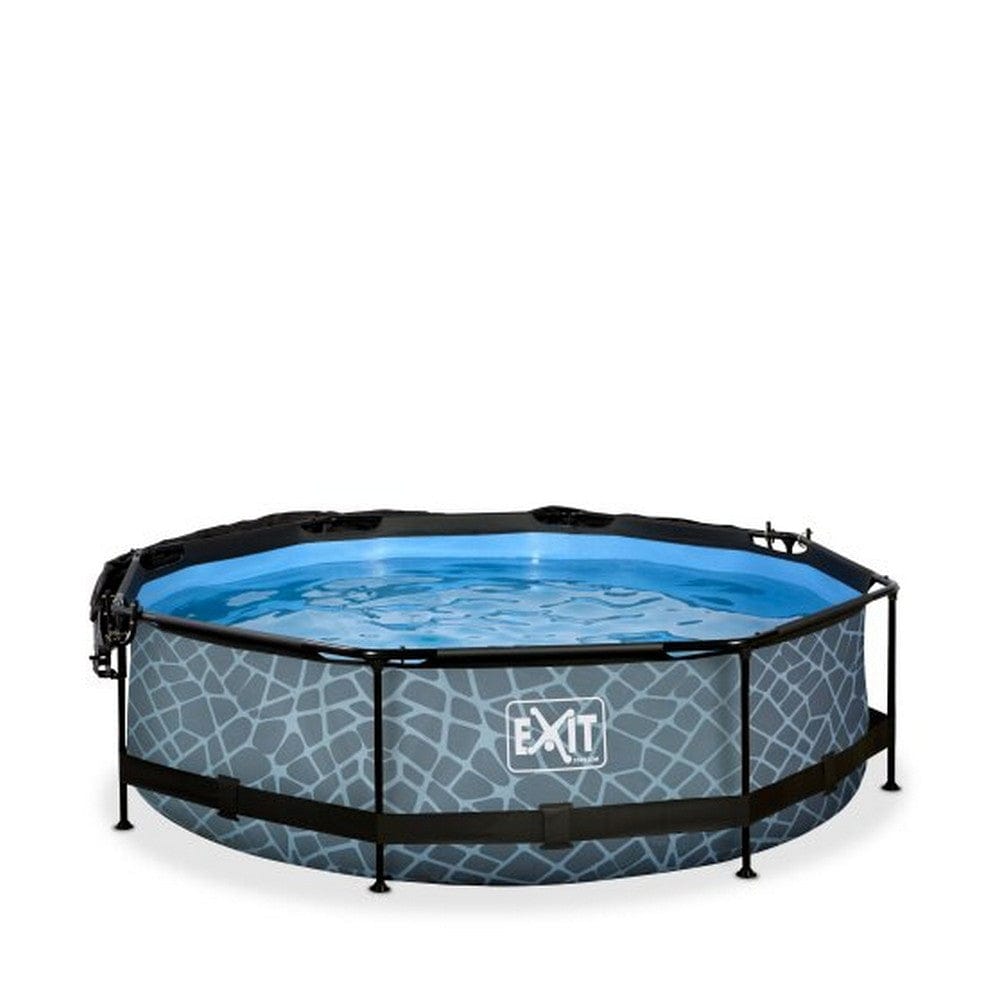 Exit Toys Pool Stone Rund med Filterpump + Solsegel SKU EAN