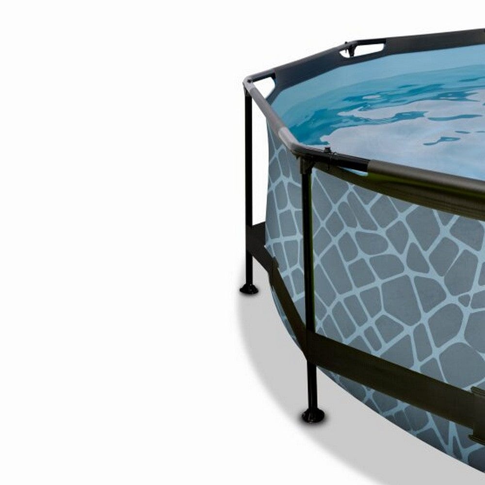 Exit Toys Pool Stone Rund med Filterpump + Solsegel SKU EAN