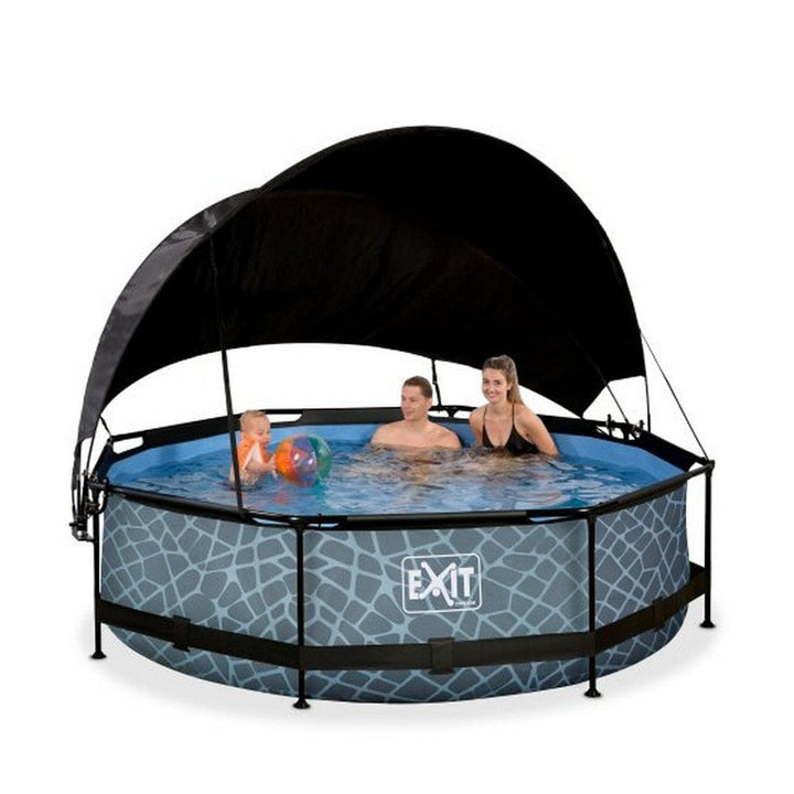 Exit Toys Pool Stone Rund med Filterpump + Solsegel SKU EAN
