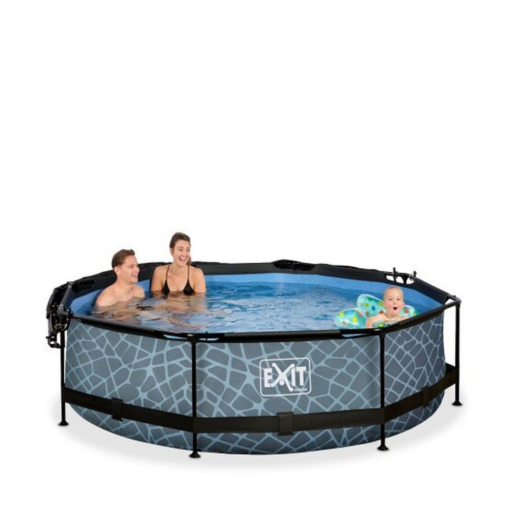 Exit Toys Pool Stone Rund med Filterpump + Solsegel SKU EAN