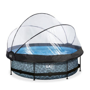 Exit Toys Pool Stone Rund med Filterpump + Tak SKU EAN