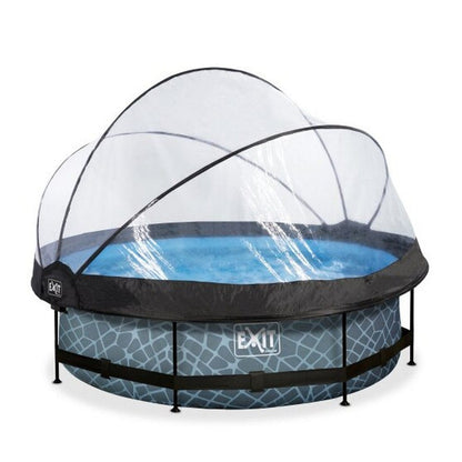 Exit Toys Pool Stone Rund med Filterpump + Tak SKU EAN