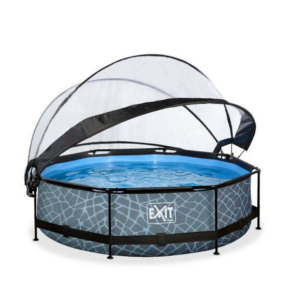 Exit Toys Pool Stone Rund med Filterpump + Tak SKU EAN