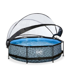 Exit Toys Pool Stone Rund med Filterpump + Tak SKU EAN