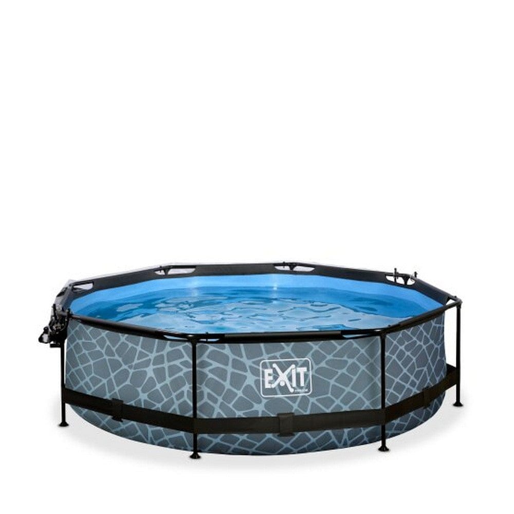 Exit Toys Pool Stone Rund med Filterpump + Tak SKU EAN