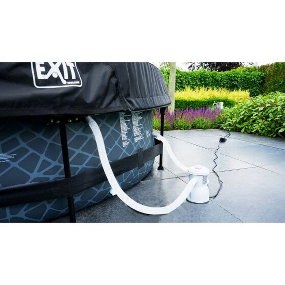 Exit Toys Pool Stone Rund med Filterpump + Tak SKU EAN