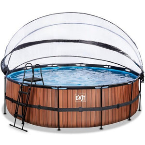 Exit Toys Pool Wood High Rund med Filterpump SKU EAN