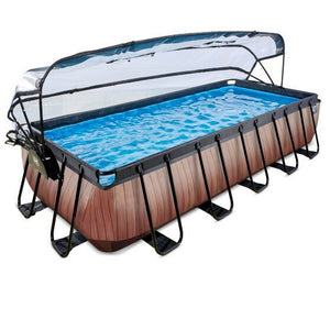 Exit Toys Pool Wood Medium med Filterpump + Tak SKU EAN