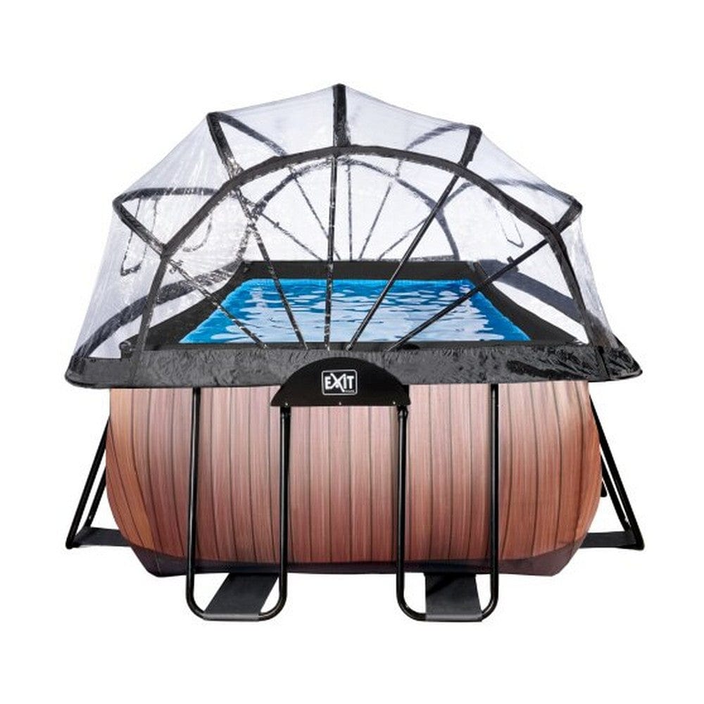 Exit Toys Pool Wood Medium med Filterpump + Tak SKU EAN