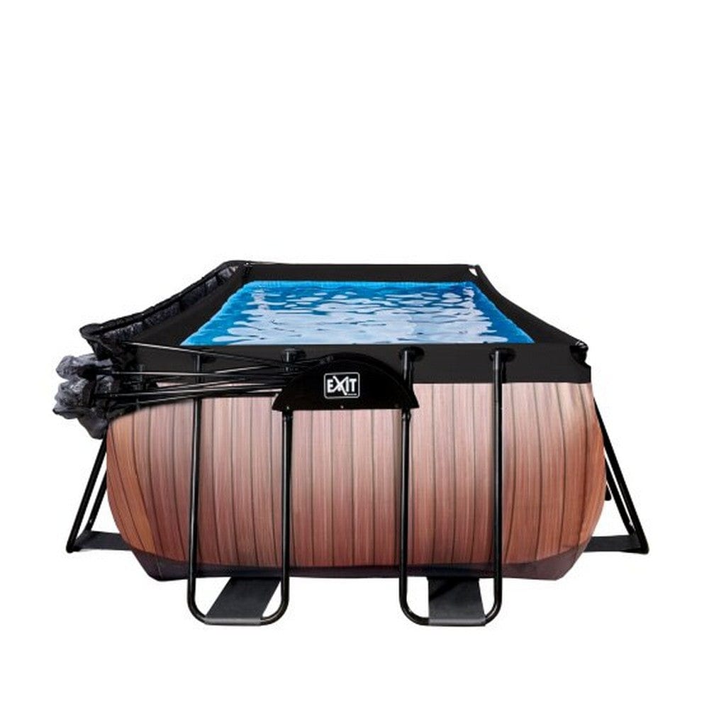 Exit Toys Pool Wood Medium med Filterpump + Tak SKU EAN